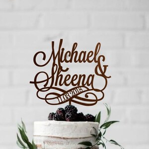 Nom Et Topper Gateau Date Pour Le Mariage Noms Personnalises Etsy
