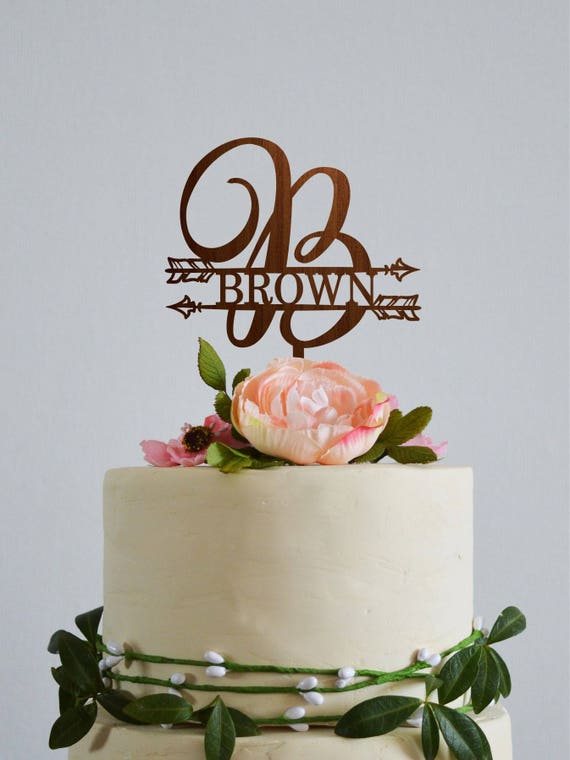 Monogram B Wedding Topper Last Name Cake Toppers Wedding Etsy