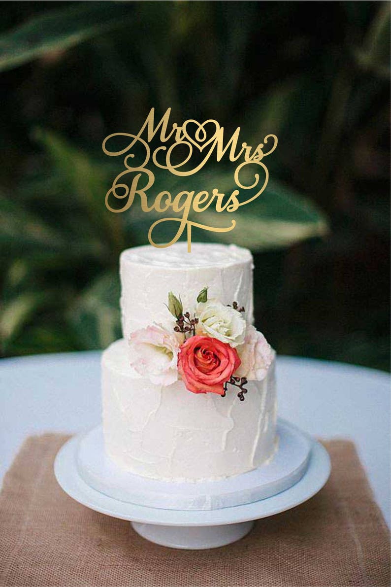 Custom mr and mrs cake topper Personalised mr & mrs cake Etsy