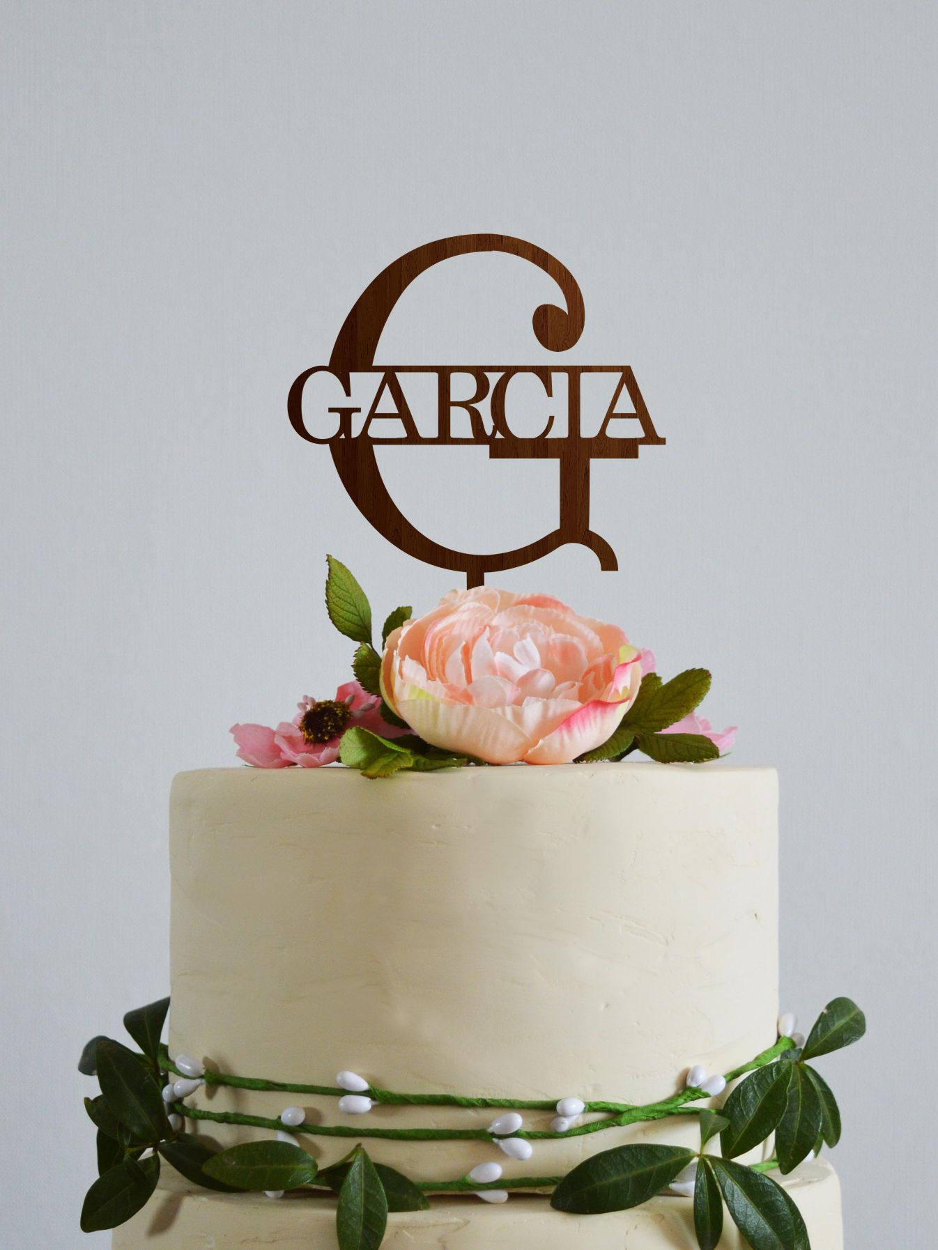 Monogram G cake topper Letter G cake topper Wedding cake Etsy