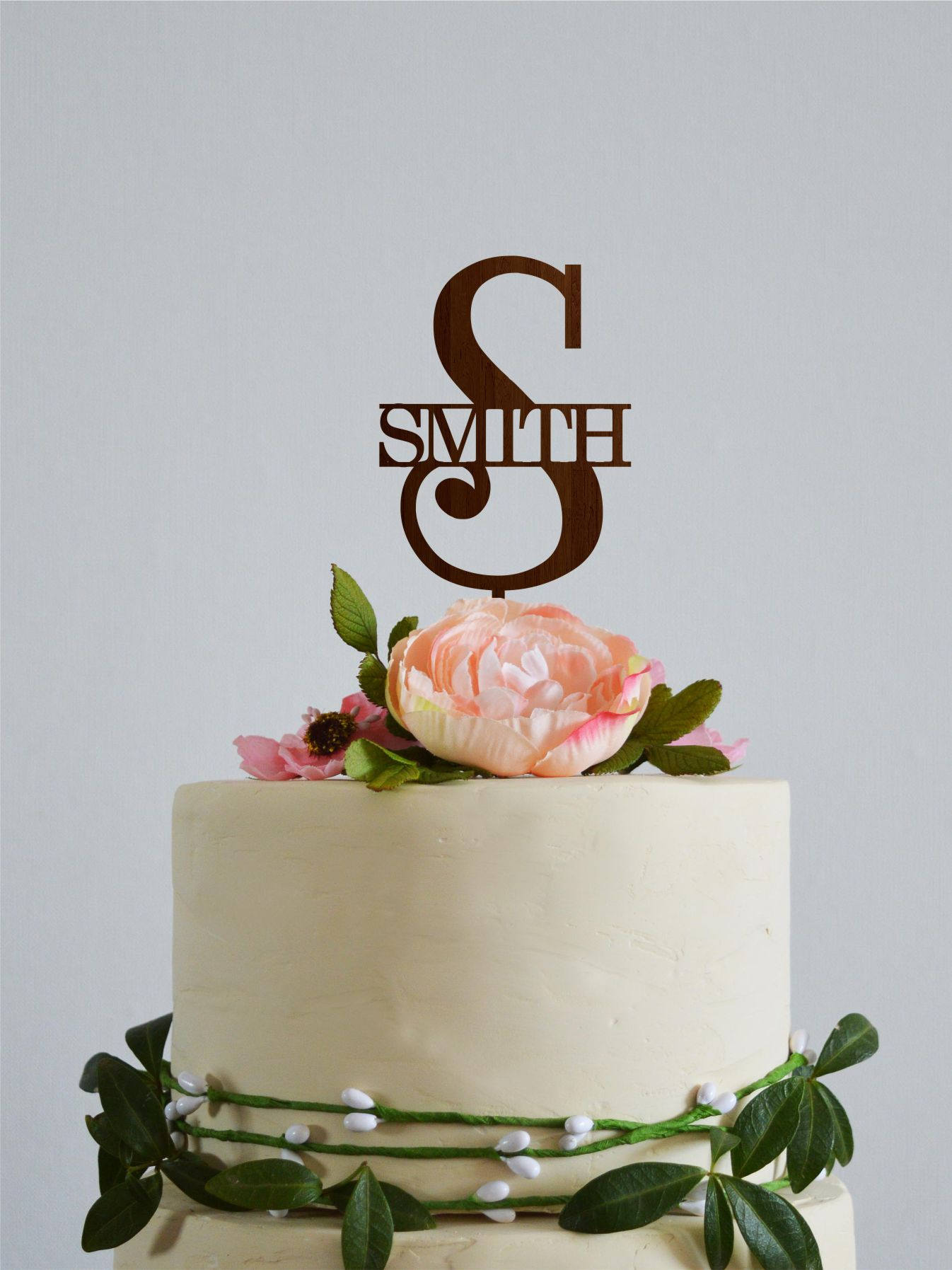 Paper & Party Supplies Letter Monogram Cake Topper Wedding Rustic Cake Topper Single Letter