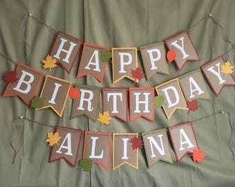 fall birthday banner etsy