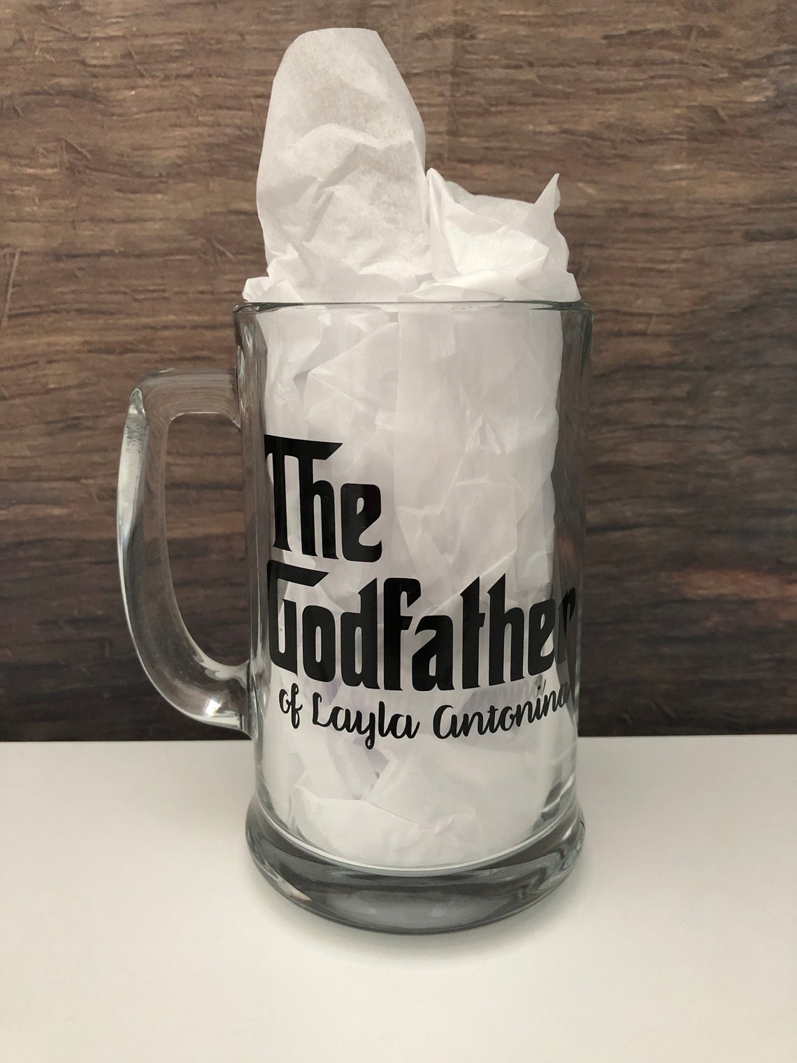 Great Godfather Gift Personalized Godfather beer mug Baptism Etsy