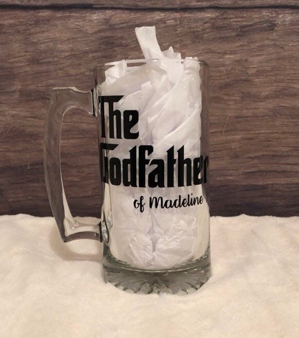 Great Godfather Gift Personalized Godfather beer mug Baptism Etsy