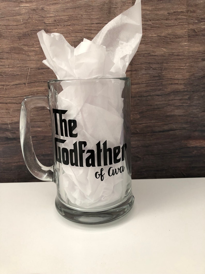Great Godfather Gift Personalized Godfather Beer Mug Baptism Etsy