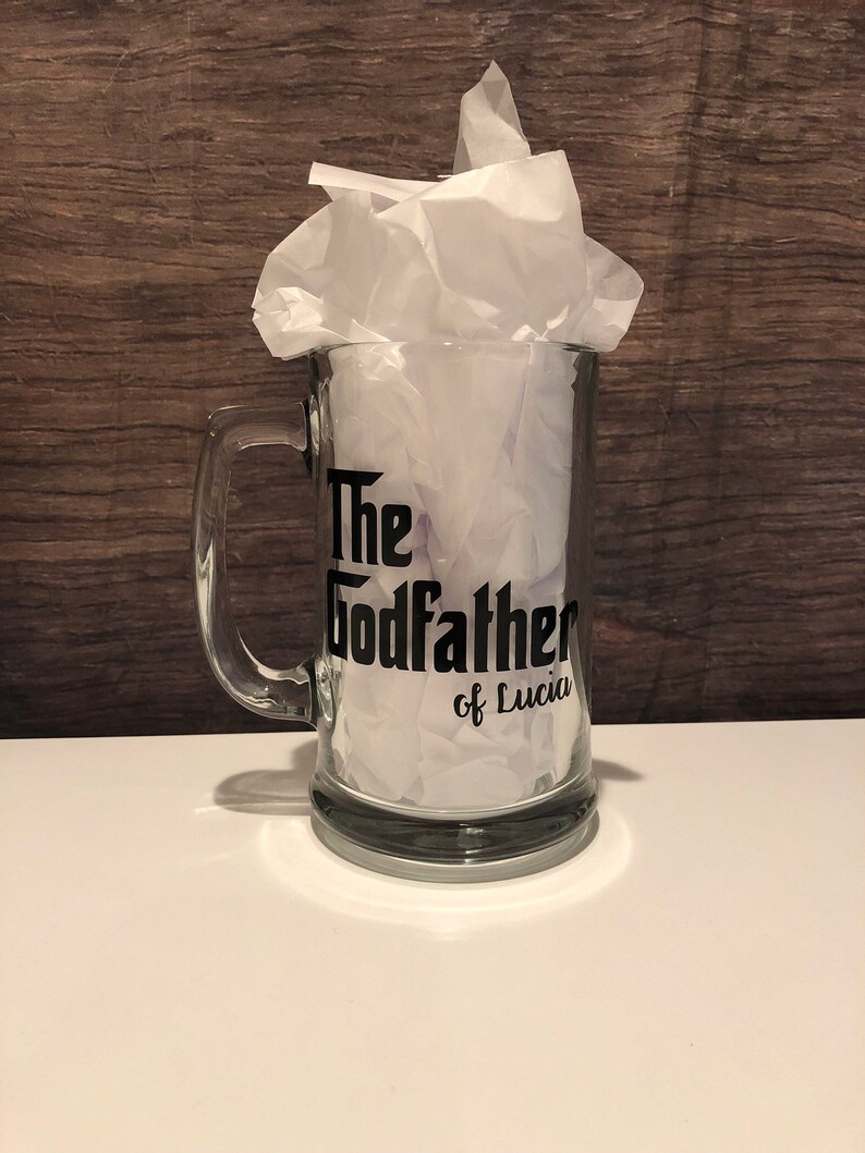 Great Godfather Gift Personalized Godfather Beer Mug Baptism Etsy