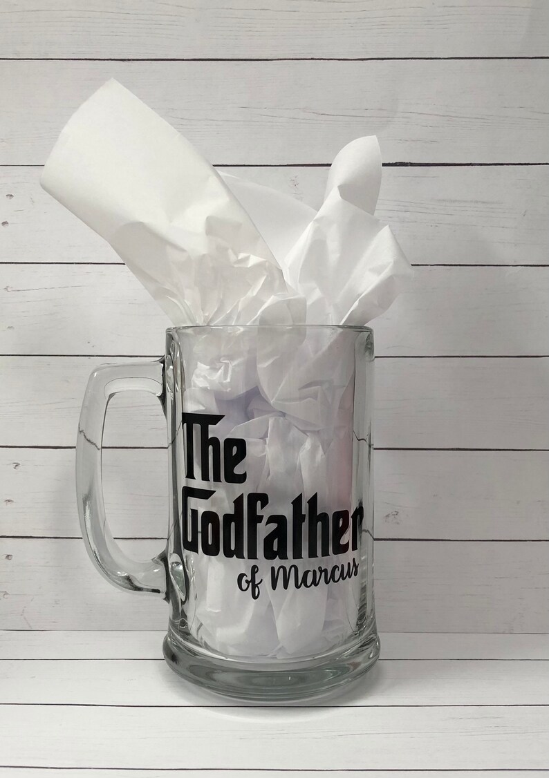 Great Godfather Gift Personalized Godfather Beer Mug Baptism Etsy