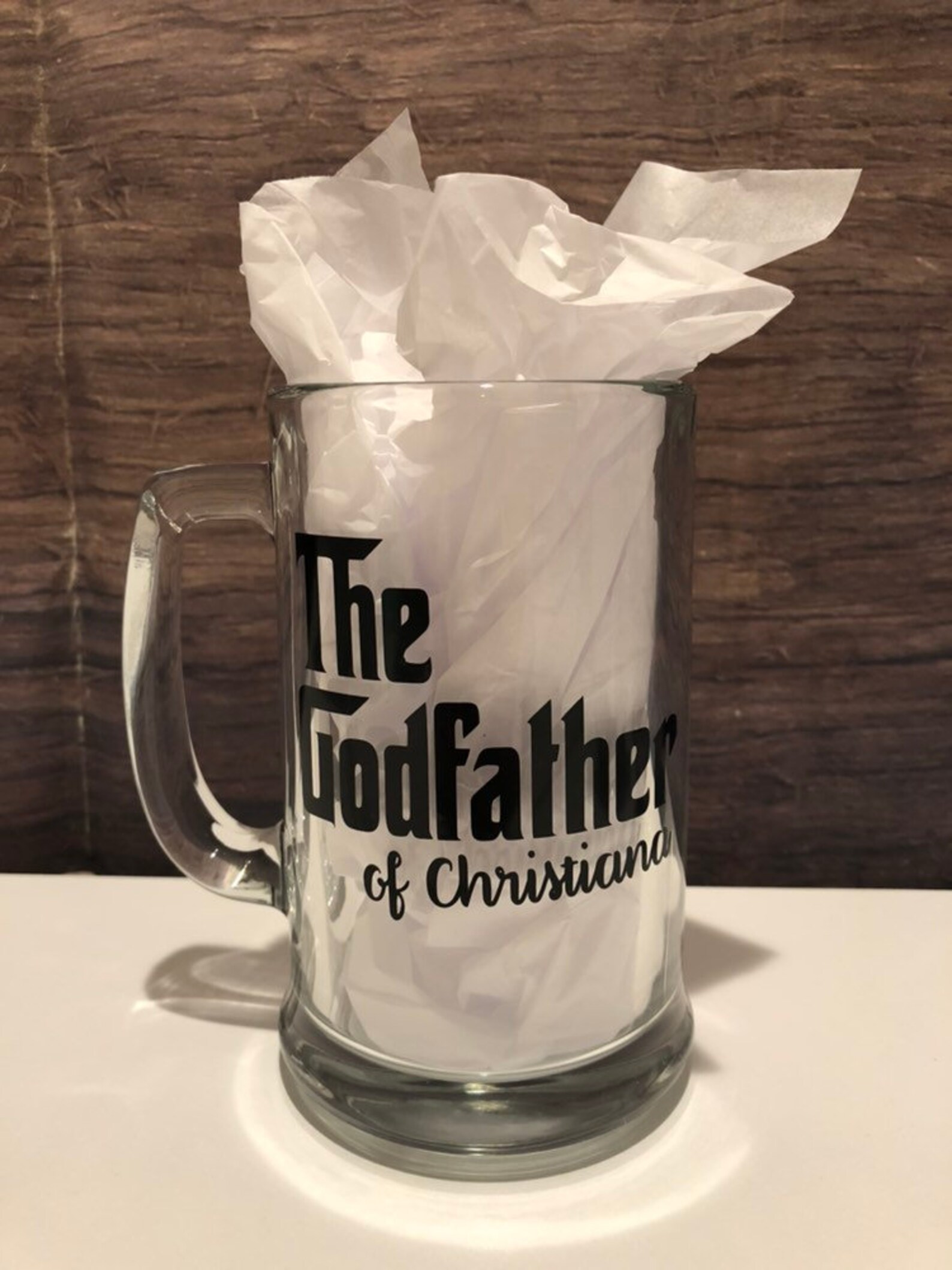 Great Godfather Gift Personalized Godfather Beer Mug Baptism Etsy