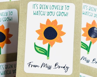 End of year gifts for class, Personalised school gifts from teachers, End of term gift, seed packets, sunflower seed packets, SEEDS INCLUDED