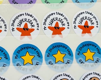 Teacher Gift Sticker Bundle, Personalised End Of Year Gift for Teaching Assistants, Bumper Custom Sticker Pack, Newly Qualified Teacher Gift