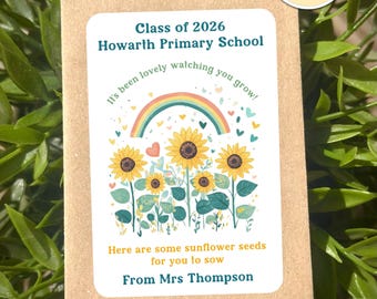 Whole Class School gift | End of term gift | Leavers 2026 | Personalised Sunflower Seed Packets | PTA Event Favour