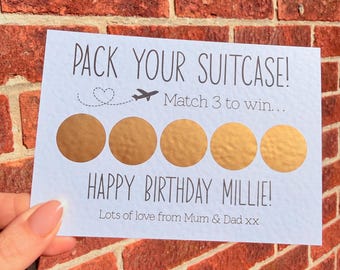 Surprise Holiday Reveal, Personalised Birthday Scratch Card Gift Reveal,  Custom Birthday Surprise, Funny Birthday Gift, A6 Scratch Off Card