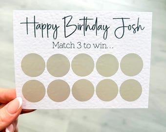 Personalised Birthday Scratch Card Gift Reveal,  Surprise Holiday Reveal, Custom Birthday Surprise, Funny Birthday Gift, A6 Scratch Off Card
