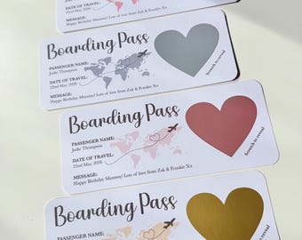 Personalised Boarding Pass Scratch to Reveal Gift | Surprise Trip Reveal Ticket | Holiday Reveal Gift | Birthday Travel Surprise