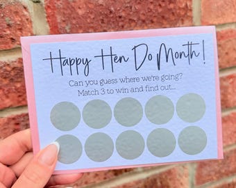 Surprise Hen Party Reveal, Hen Do Game, Bridal Shower, bride to be gift, Personalised Scratch Card Gift Reveal, Custom Surprise, Funny Gift