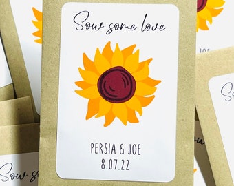 Personalized Sunflower Seed Packets: Wedding & Shower Favors