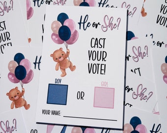 Baby Shower Gender Reveal Prediction Cards, Keepsake