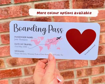 Personalised Boarding Pass Scratch to Reveal Gift | Surprise Trip Reveal Ticket | Holiday Reveal Gift | Birthday Travel Surprise