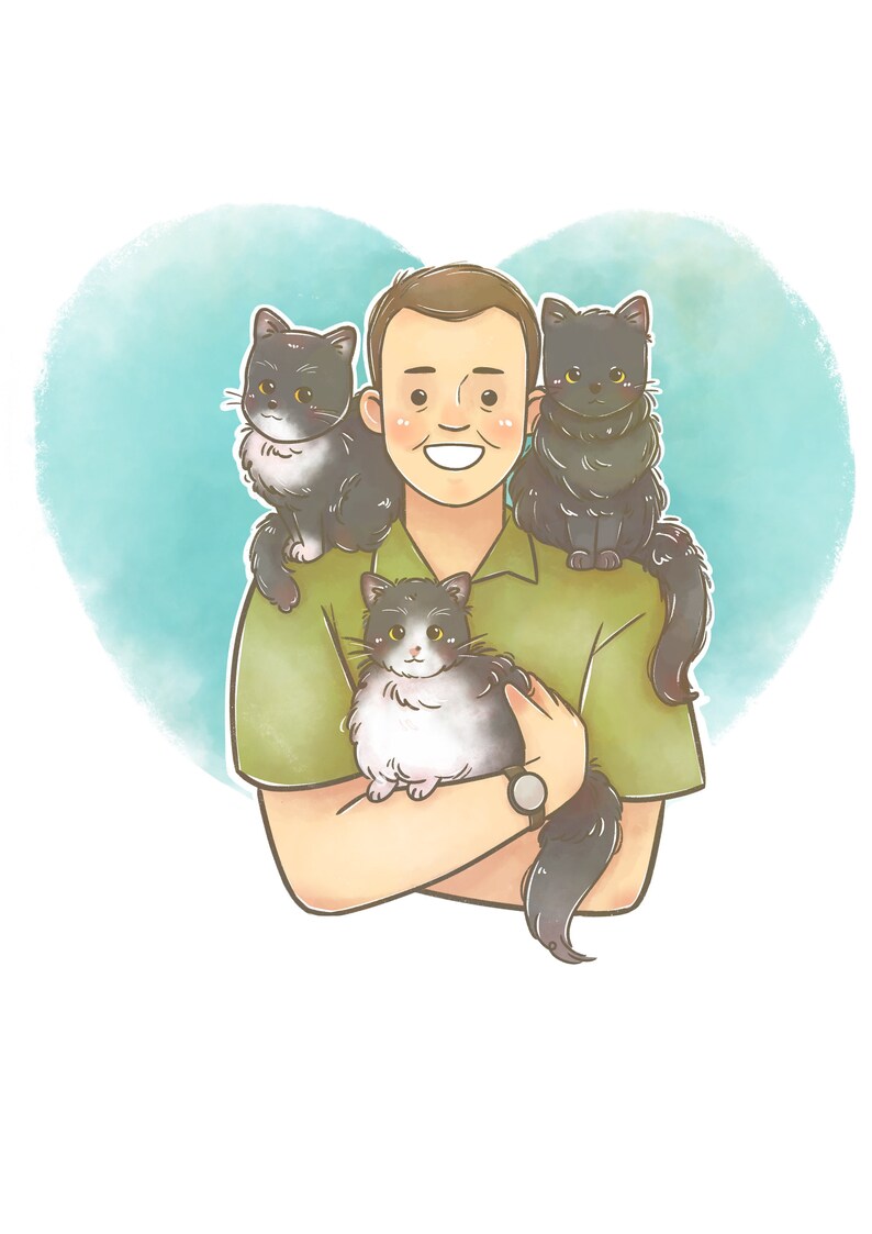 Cute Custom Digital Pet Illustration Personalized Digital Etsy