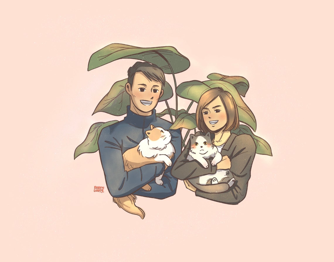 Cute Custom Digital Pet Illustration Personalized Digital Etsy