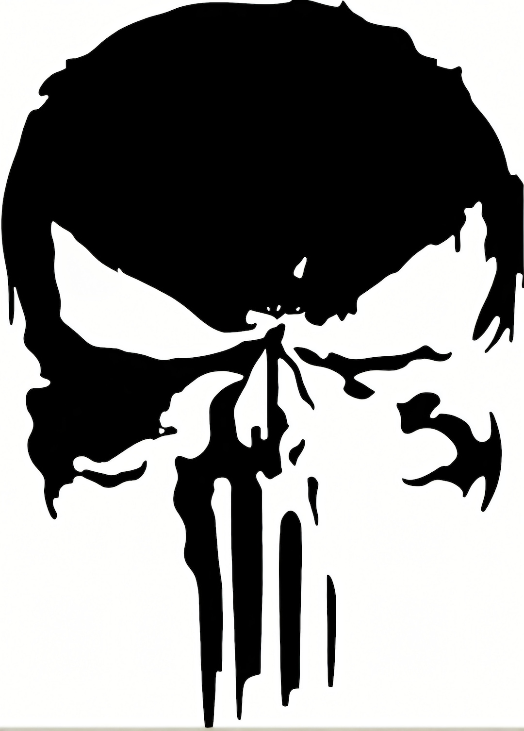 Skull Punisher Decal PNG/SVG (black/white) | 3600x5000 Pixels - Etsy