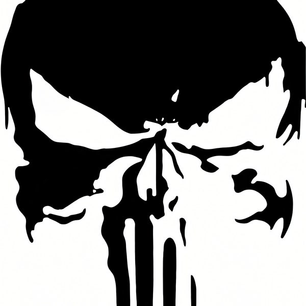 Skull Punisher Decal PNG/SVG (Black/White) | 3600x5000 pixels