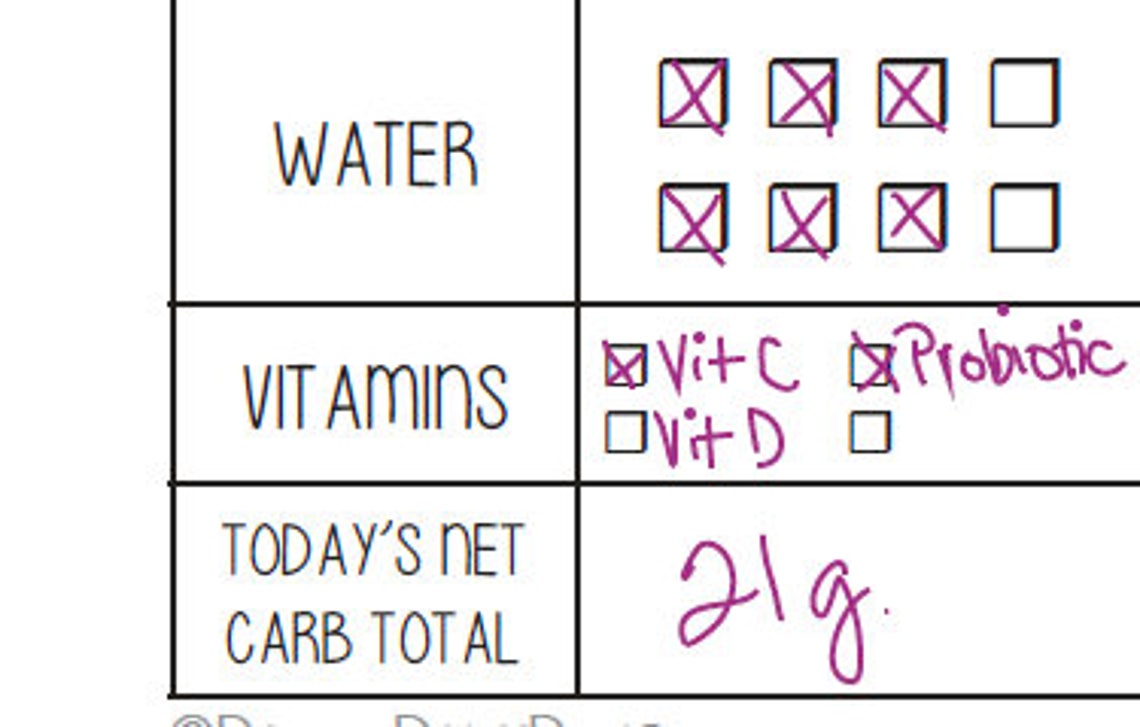 Weekly Atkins Meal and Carb Tracker Planner Etsy