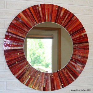 Baja Sunset stained glass mosaic mirror