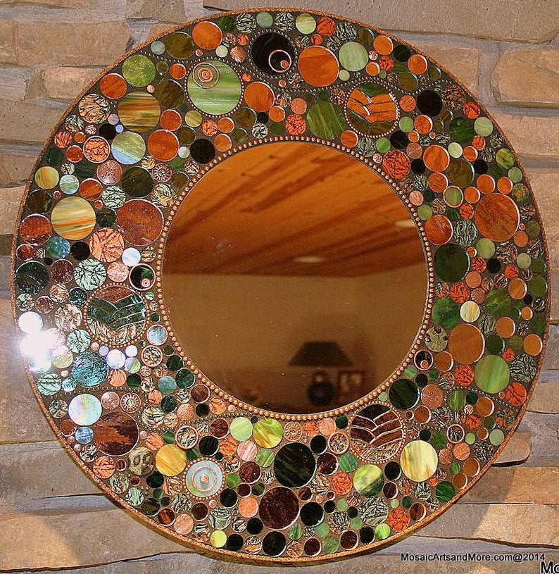 Full Circle Stained Glass Mosaic Mirror