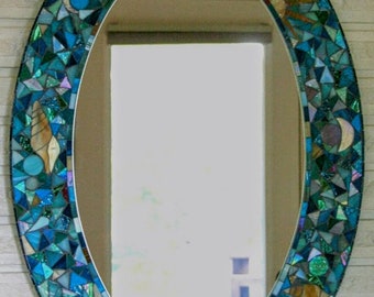 OVAL Seaside 2 Mosaic Mirror