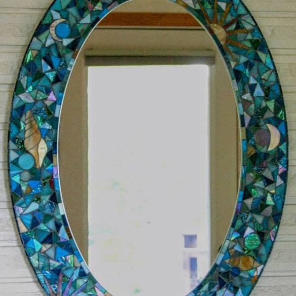 OVAL Seaside 2 Mosaic Mirror