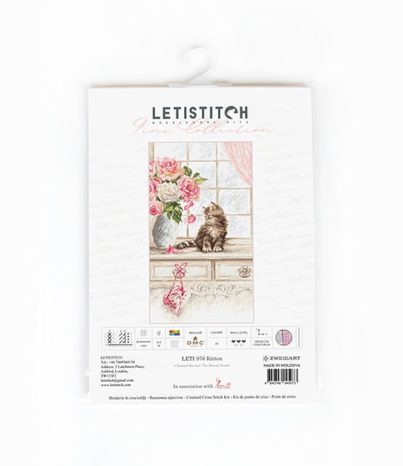Counted Cross Stitch Kit Kitten Leti 976 Letistitch Size: 35 X 20
