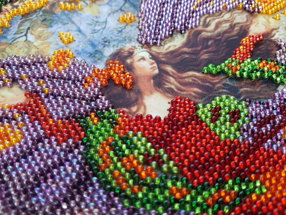 Autumn Fairy 3D Beads Embroidery Kit Beaded Cross Stitch Fall