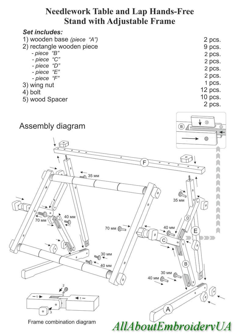 Needlework Adjustable Lap Table Stand Hands free Wooden Embroidery Cross Stitch Scroll Frame Tapestry Holder Bed Table Stand craft tool image 6