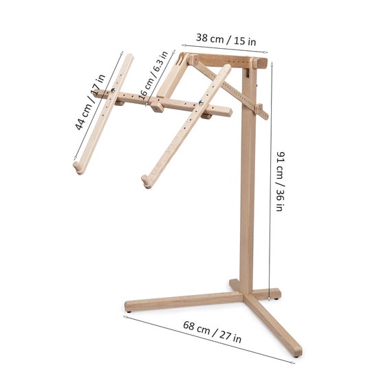 Supporto Regolabile Per Ricamo E Punto Croce - Telaio In Legno Di Faggio Orientabile 360°, 15.7x22 Pollici - 3