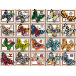 Butterfly Bead embroidery kit Counted Beaded cross stich Beading on plastic canvas Bead pattern  Needlework counted glass beads kits 21-40