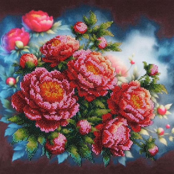 AllAboutEmbroideryUA ビーズ刺繍キット ナイトピオニー DA-2112