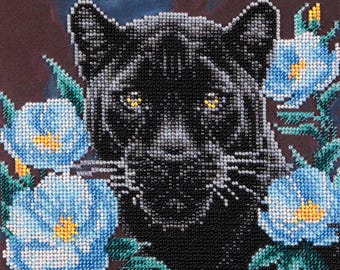 ビーズ刺繍キット パンサー AN-1107 AllAboutEmbroideryUA 動物ビーズ