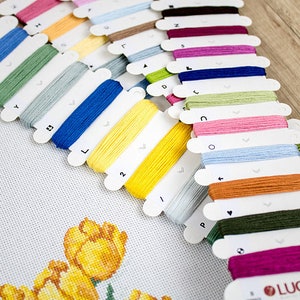 Luca-S Kreuzstich Set 'Frühlingsgarten' - 26,5x32cm Mit 43 Farben