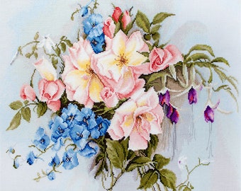 Cross stitch kit Bouquet with Bells Luca-s BA2362 Counted cross stitch kits Flowers needlepoint floral embroidery xstitch DIY kit