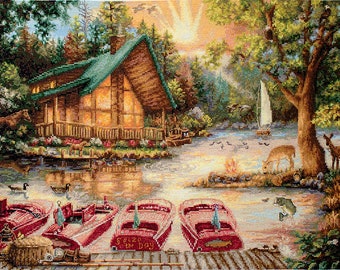 Kit Broderie Point de Croix Marque Page La Grande Vague - Kits Broderie - Broderie