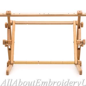 Needlework Adjustable Lap Table Stand Hands free Wooden Embroidery Cross Stitch Scroll Frame Tapestry Holder Bed Table Stand craft tool image 4