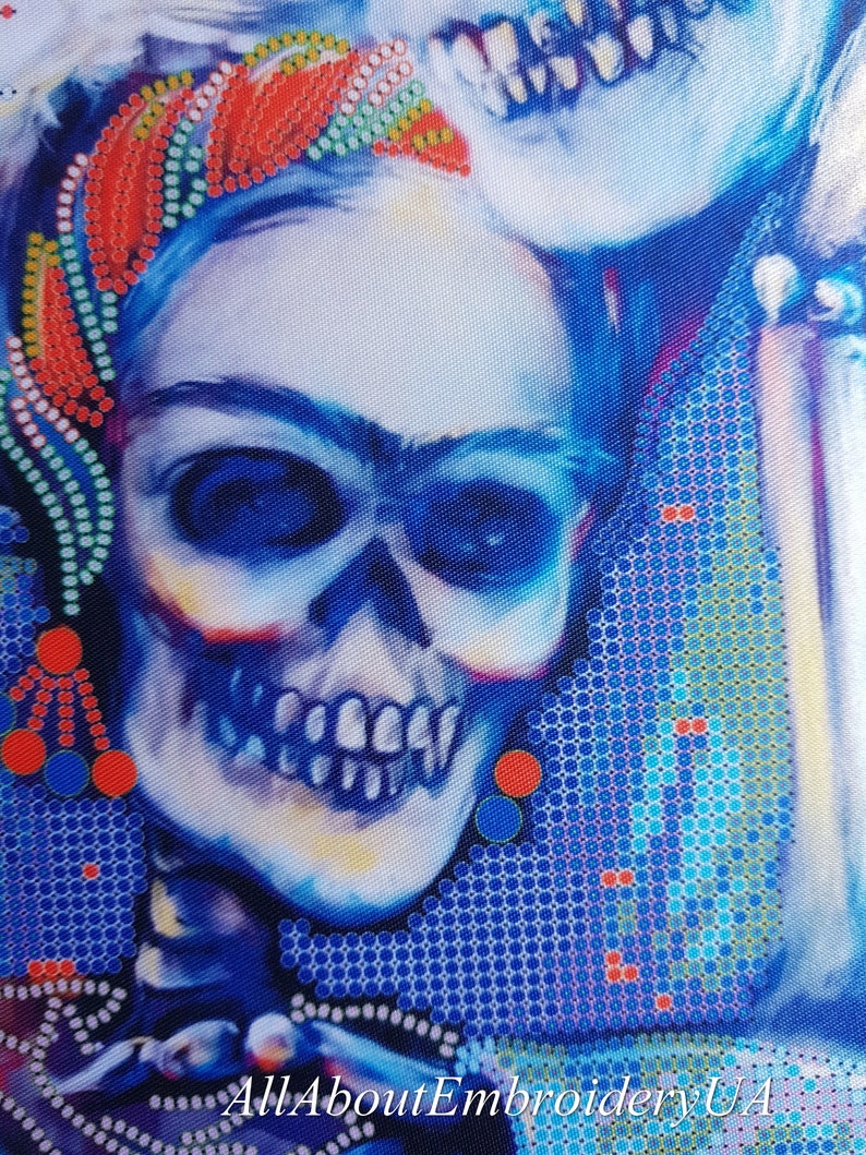 Halloween Bead Embroidery Kit Sculp Sceleton Love Needlepoint Etsy