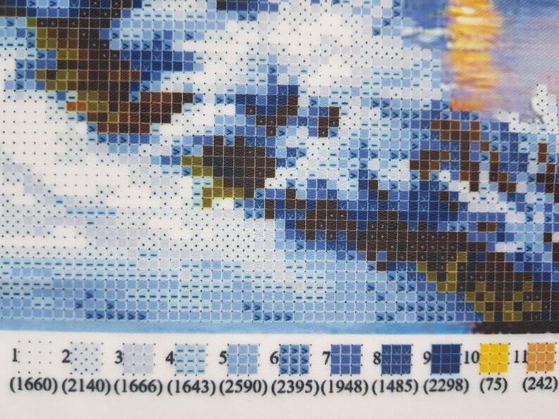 Snowy Cottage Beaded cross stitch kit Winter Scene Bead Embroidery kits Beads needlepoint Craft kit DIY gift for stitcher Modern Embroidery image 4