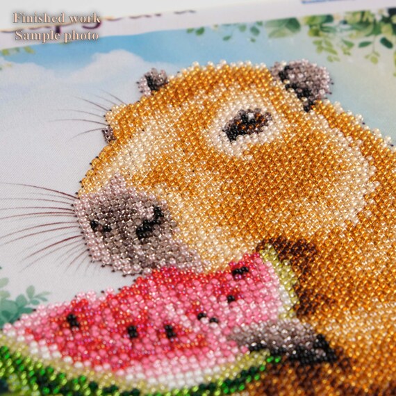 ビーズ刺繍キット カピバラ DA-3126 AllAboutEmbroideryUA 動物ビーズ