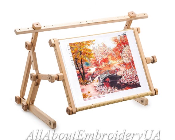 Needlework Adjustable Lap Table Stand Hands Free Wooden Embroidery Cross  Stitch Scroll Frame Tapestry Holder Bed Table Stand Craft Tool 