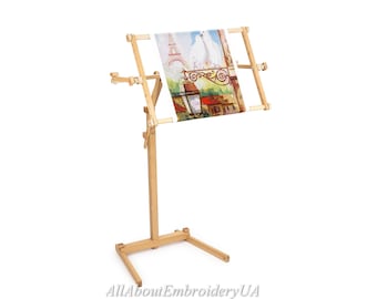 Needlework Floor-standing type Stand with Adjustable Frame Made of organic beech wood Tapestry Cross stitch Embroidery Frame holder