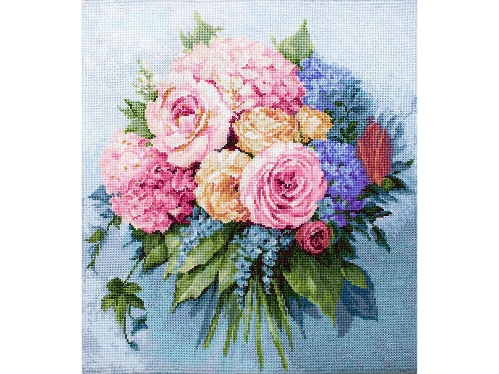 Counted Cross stitch kit Bouquet Lucas B2371 Size 13.13x14.5 Etsy