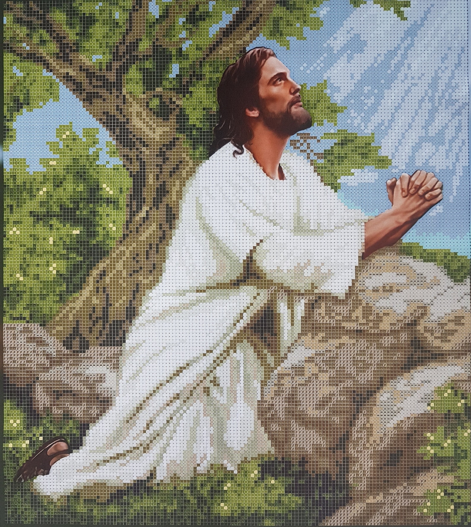 Схема христос. Набор для вышивки крестом Иисус. Иисус молится. Христос для вышивания. Вышивка крестом Библейские сюжеты.