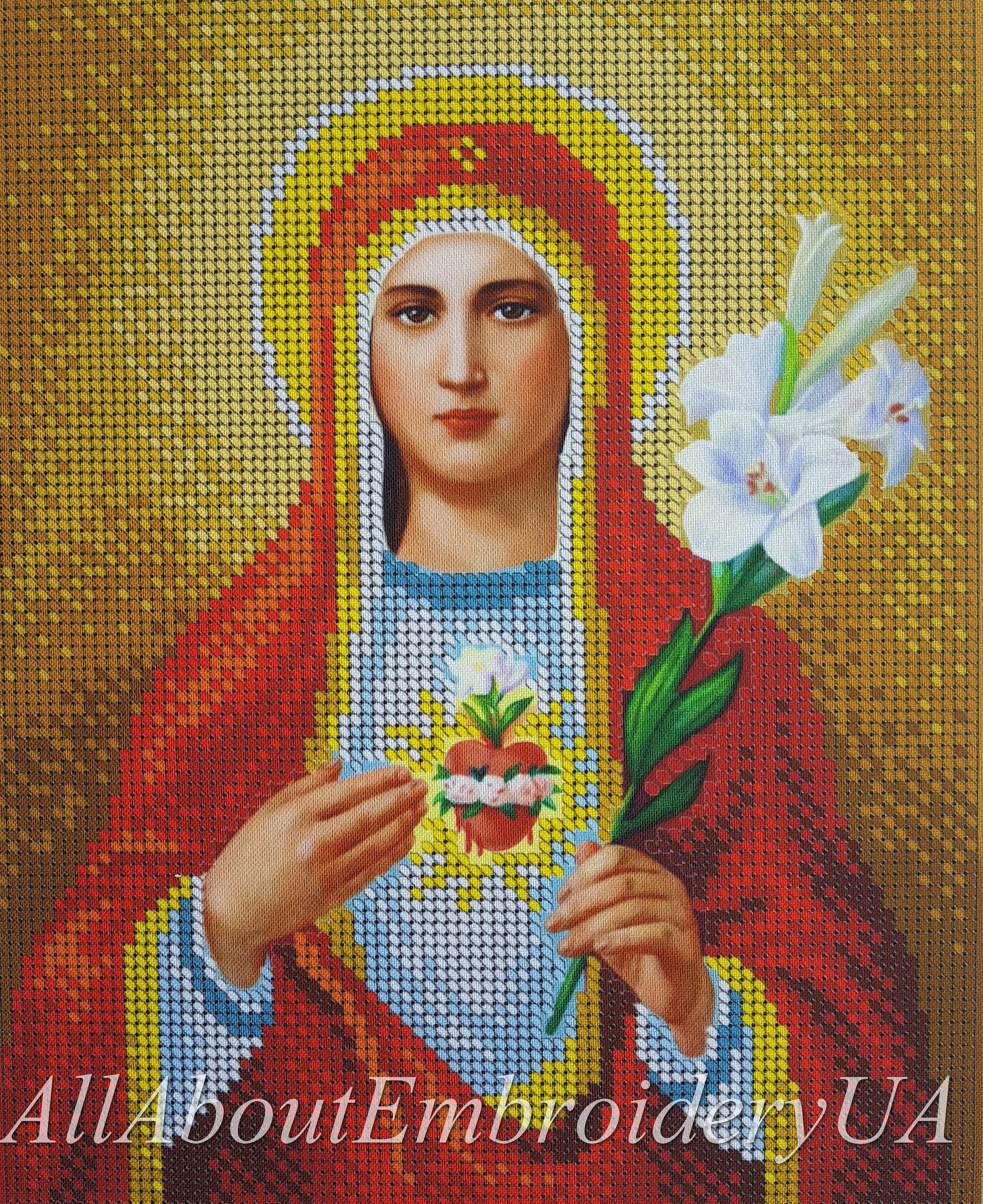 Immaculate Heart of Mary Bead Embroidery Kit Religion Catholic